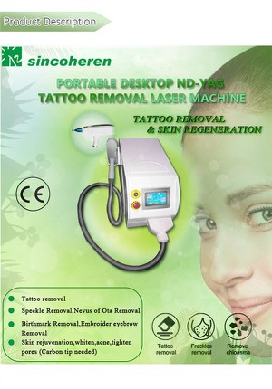 Portable Mini Nd Yag Laser Tattoo Removal Carbon Peeling Machine All Skin Type All Skin Color Suitable Machine