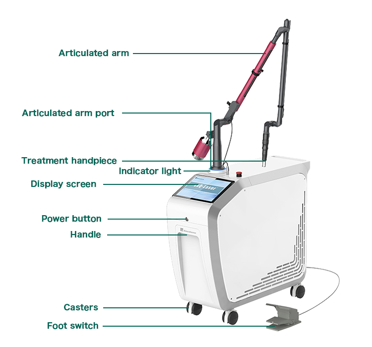 Q Switch ND YAG Tattoo Removal Machine