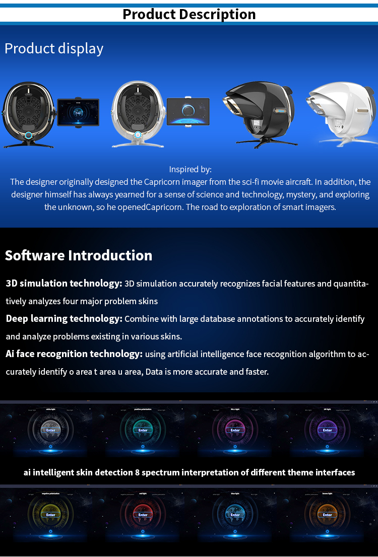 Sincoheren Reveal Analysis Machine Scanner Facial Skin Analyzer Ce Beauty Machine