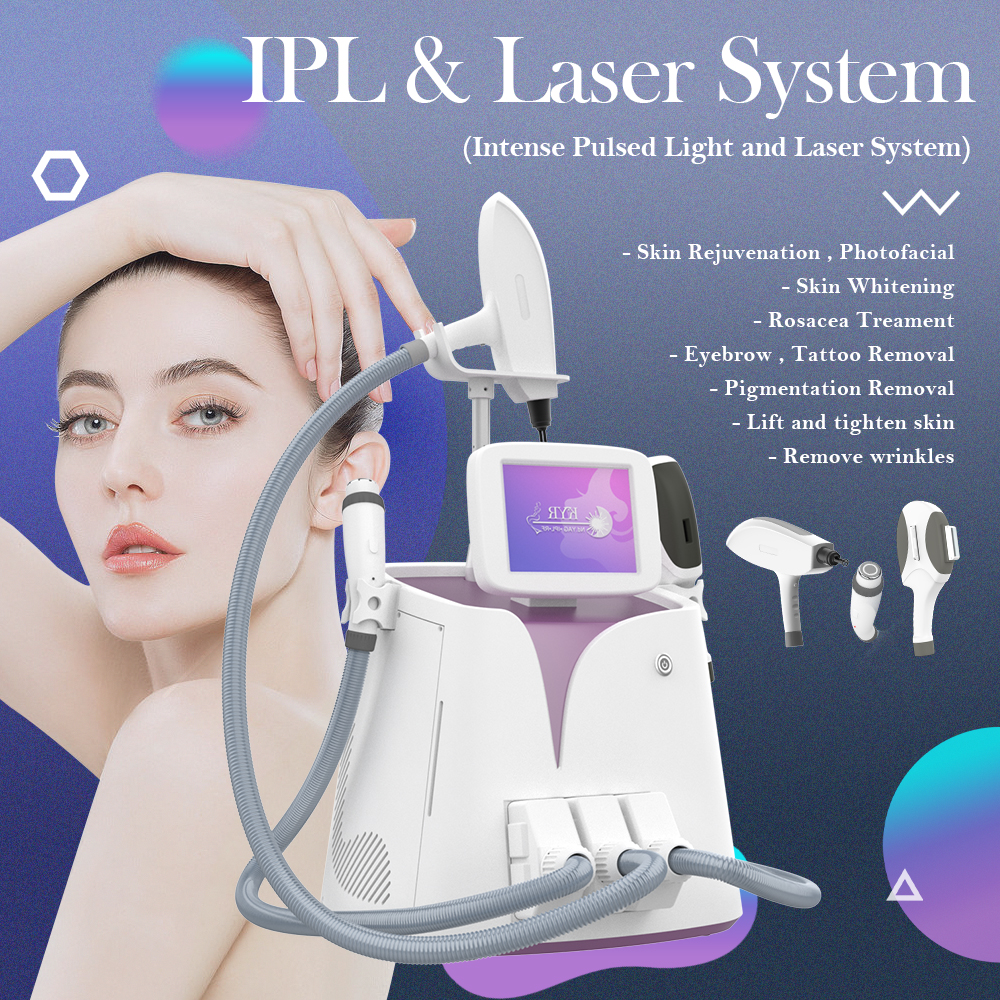 Portable IPL SHR laser hair removal and skin rejuvenation beauty machine