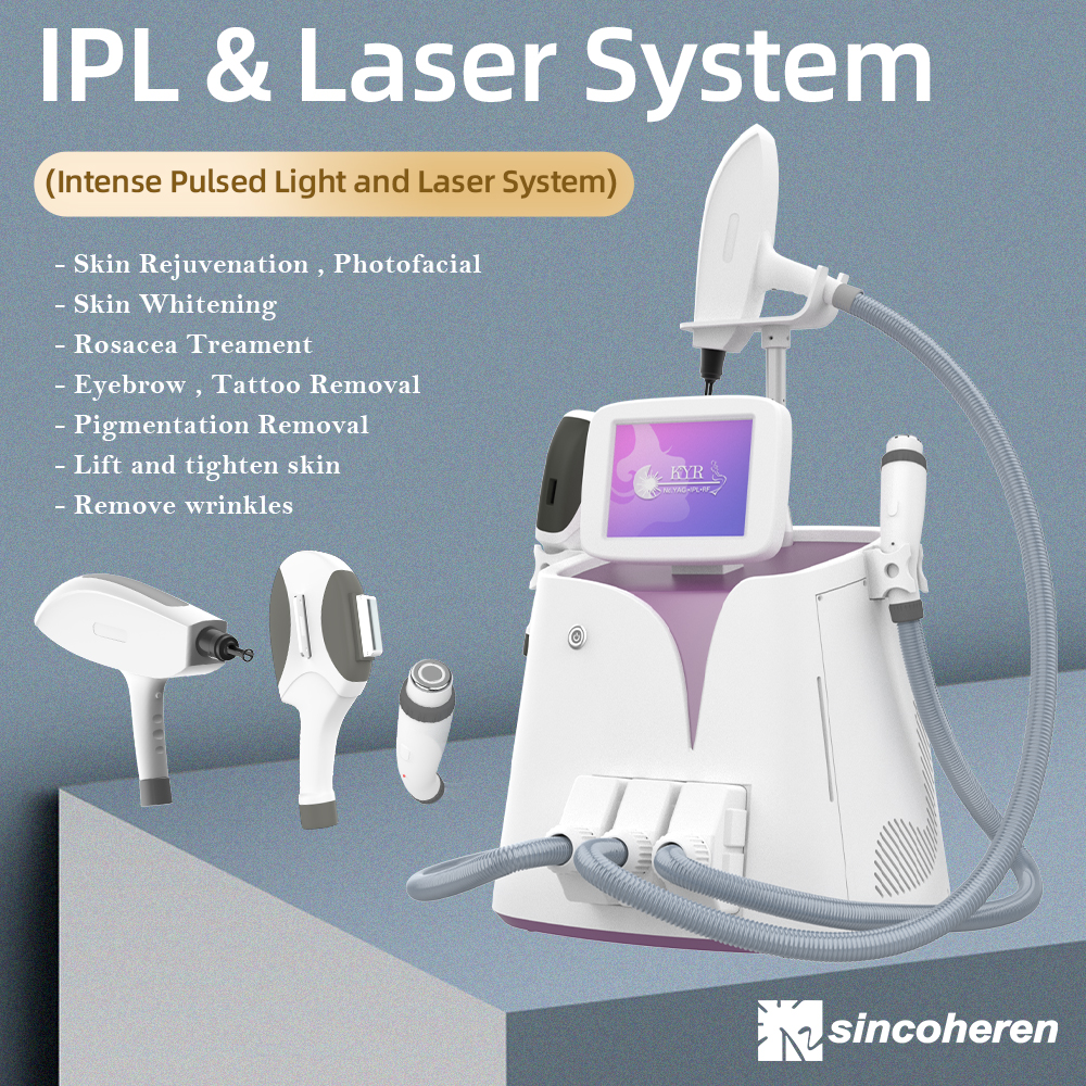 Portable IPL SHR laser hair removal and skin rejuvenation beauty machine