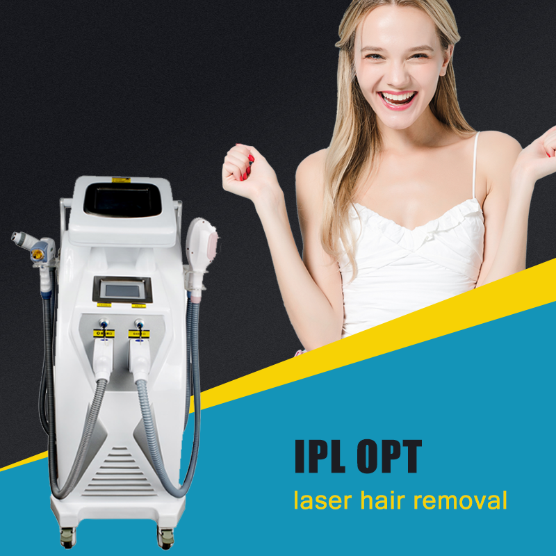 IPL + ND YAG laser + RF 3 in 1 laser hair removal / tattoo removal / face lifting beauty machine